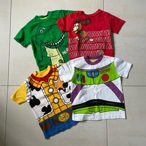 Disney Pixar Toy Story 4 Pack T-Shirts (Rex, Slinky Dog, Buzz Lightyear, Woody)